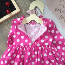 váy thu chấm bi 2 lớp dài tay